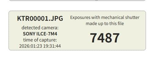 SONY α7 IV ILCE-7M4 ショット数7487