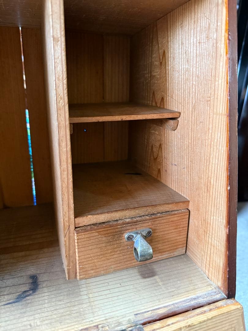 アンティーク 戦前 昭和初期 無垢木製 ライティングビューロー 折畳書斎机