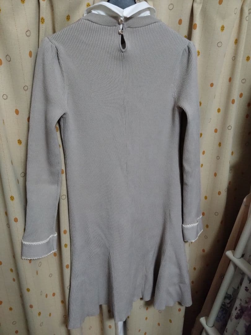 Apuweiser-rich　衿付2wayニットワンピース ルミネ限定グレージュ