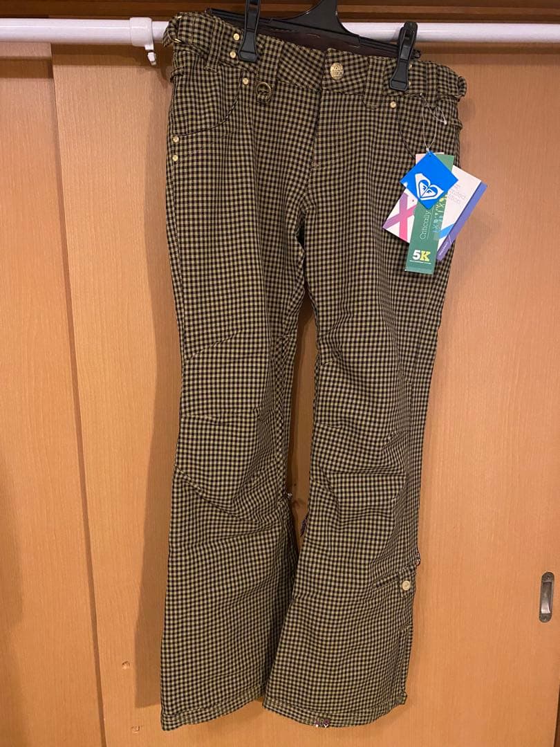 【新品】ROXY 5K チェック柄 スノーボードパンツ M