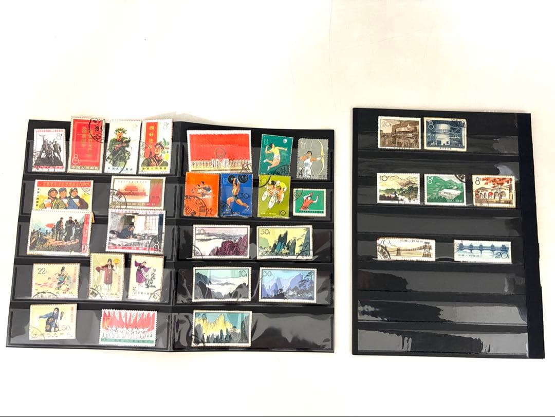 希少！中国切手使用済み／中国切手コレクション計32枚