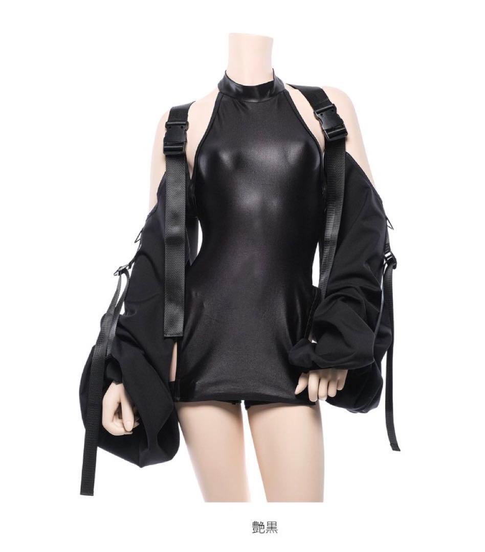 【5点SET】M企画　サイバーチャイナハイレグ　ぶか袖・パフ袖2種類付