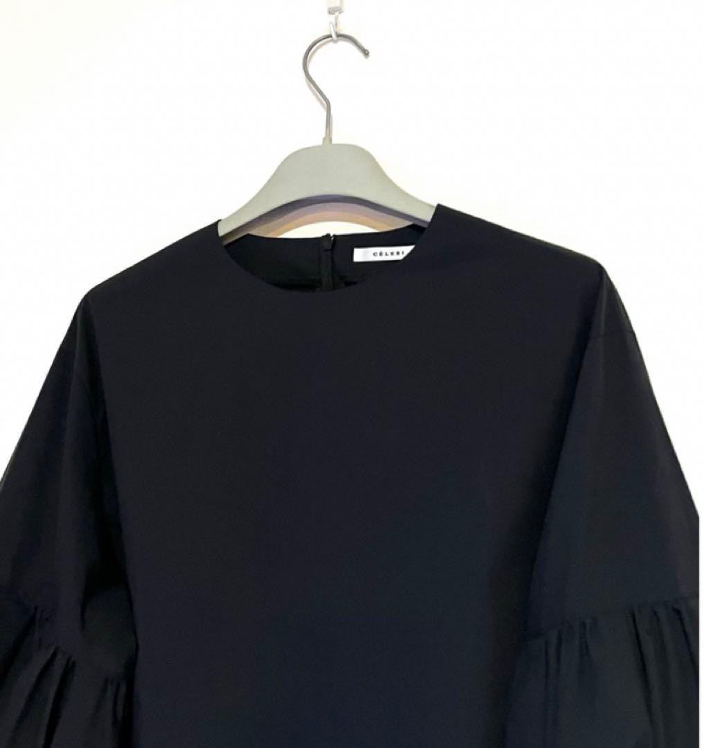 CELERI 2025SS パフスリーブシャツ　黒　ドゥーズィエムクラス