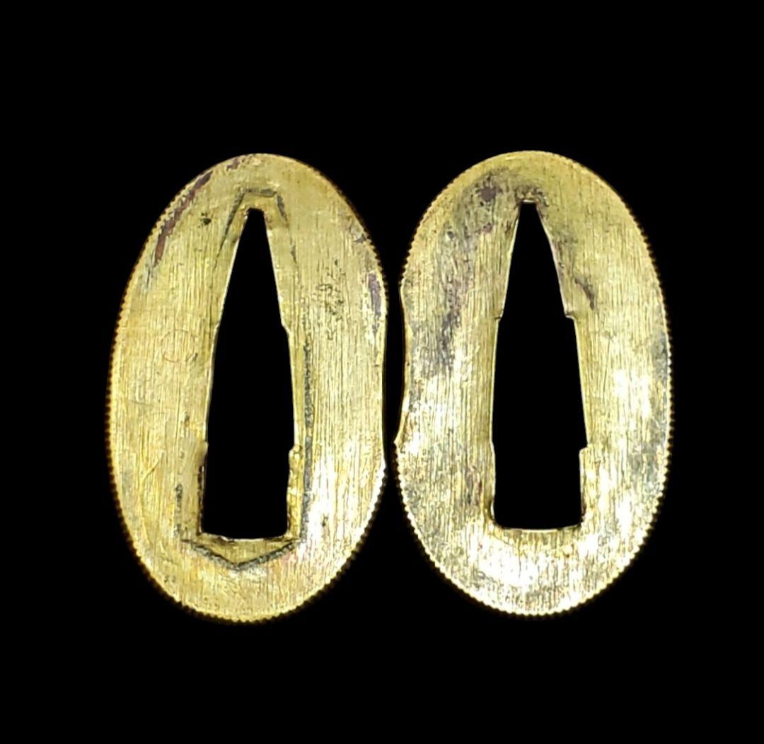 状態の良い金着せ切羽。二枚一組