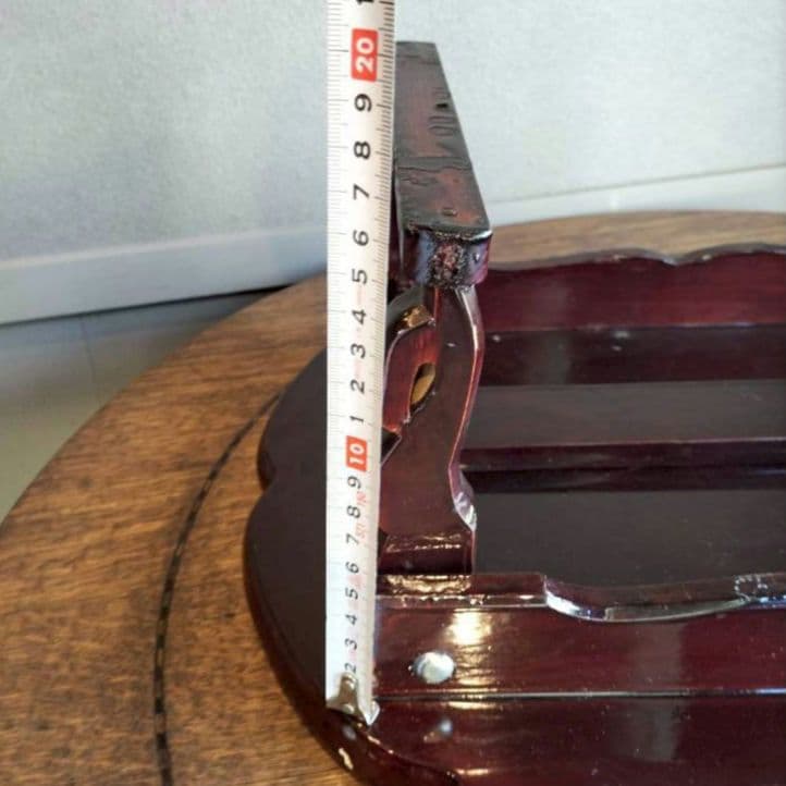 貝細工装飾の木製テーブル　御膳　螺鈿　使用感有