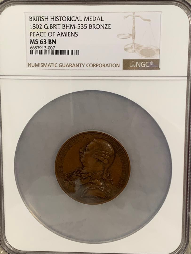 ジョージ3世 ヒストリカルメダル アミアンの平和　1802年