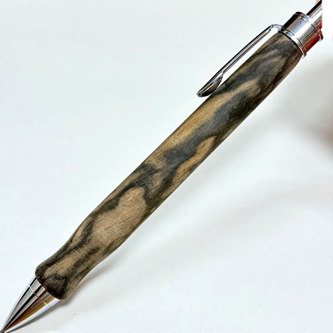 【木軸のみ】 黒柿孔雀杢 加藤金属金具用