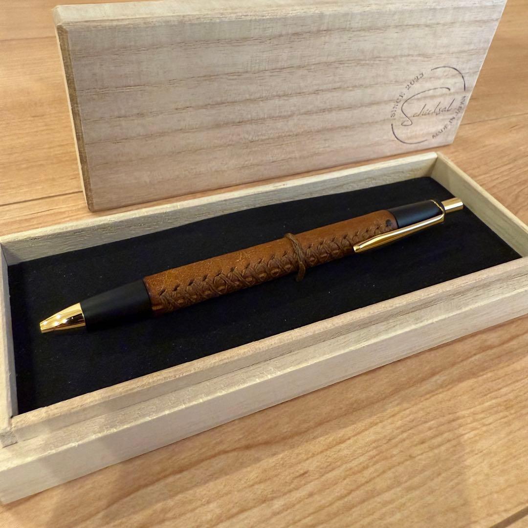 革軸ペン　プエブロ コニャック　シックザール　schicksal