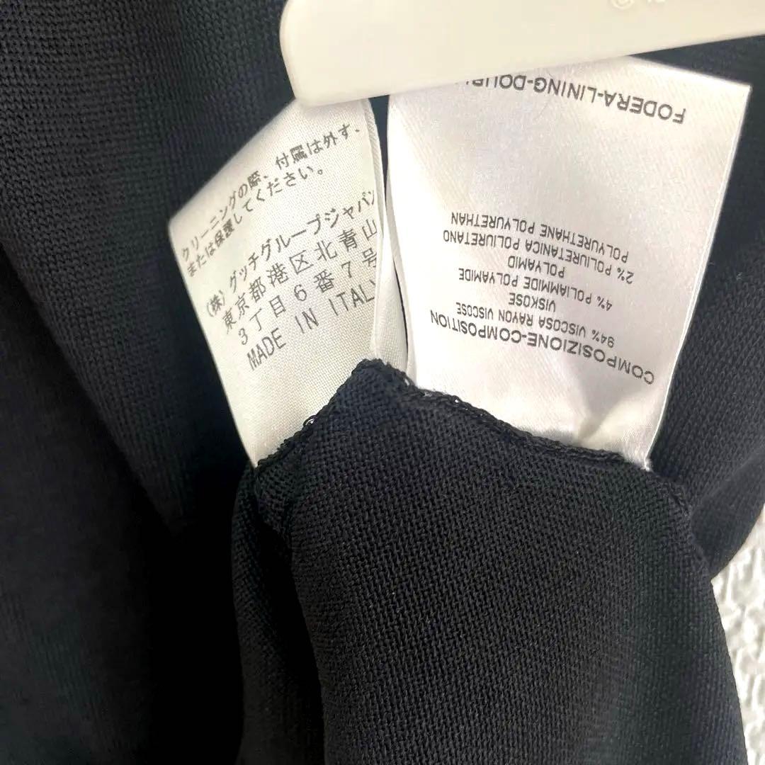 【GUCCI】美品✨ブラックキャミソール✨スワロスキーチャーム付き✨イタリー製