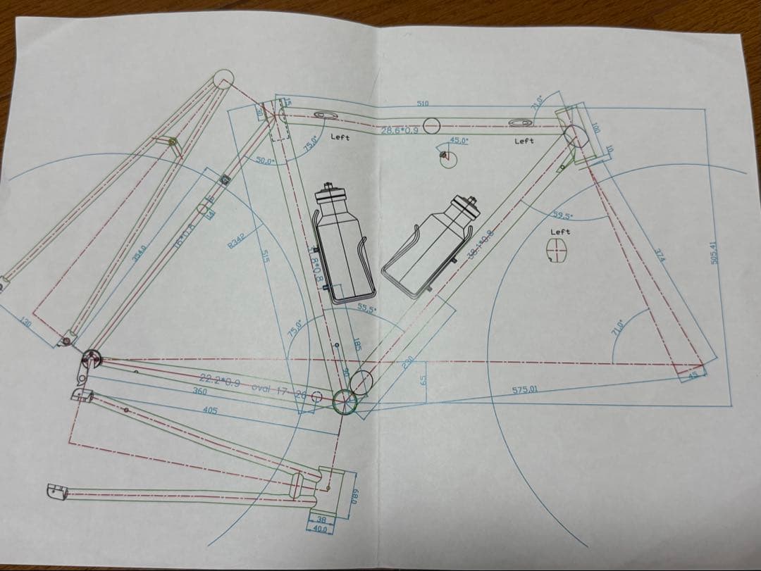 チタン製 ロードバイクフレーム　510サイズ　クリスキング製チタンヘッドパーツ付