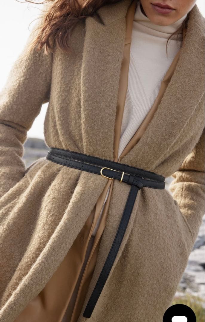 ポレーヌ　スキニー Umi ベルト – ブラック テクスチャード