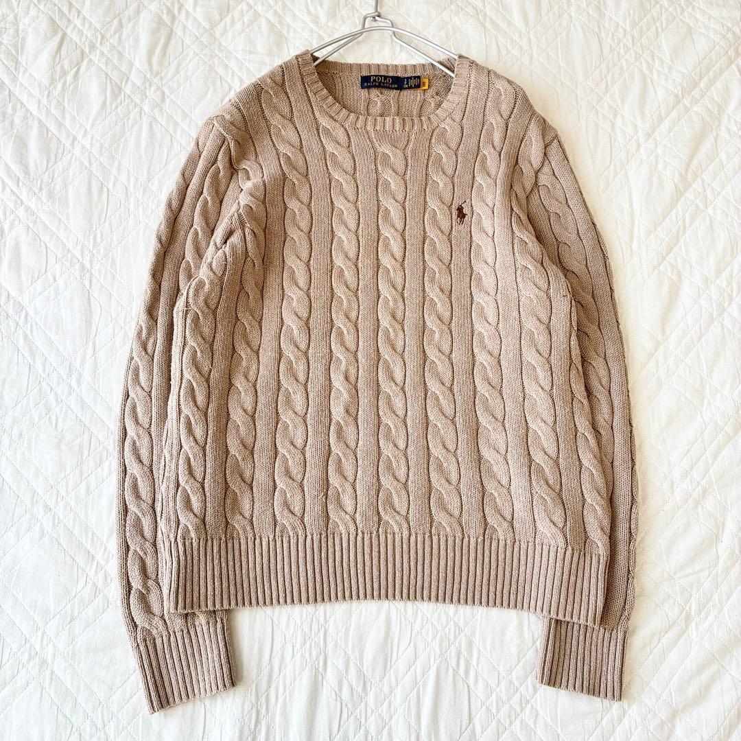 POLO RALPH LAUREN ケーブルニット M ベージュ