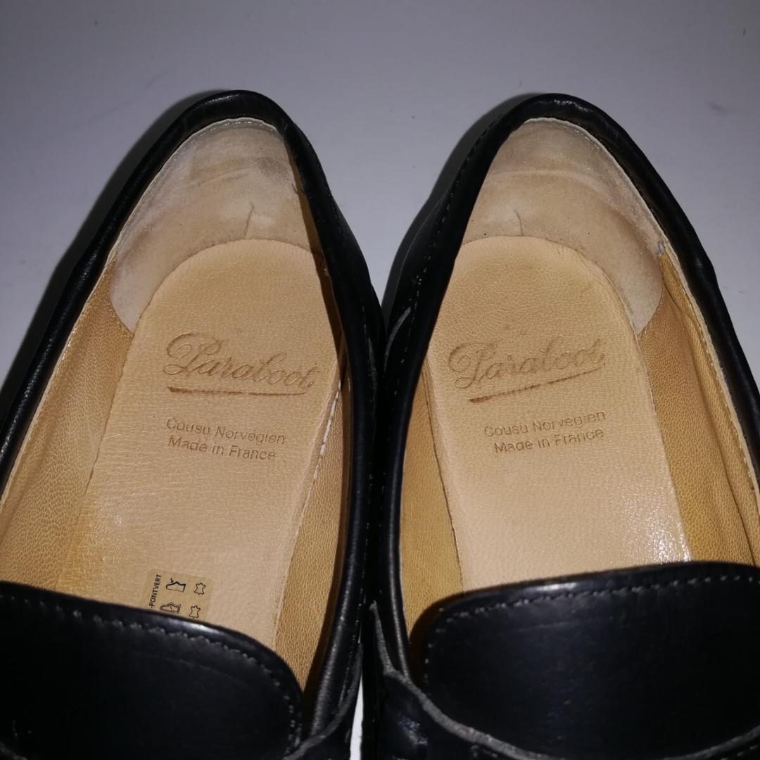 d0321 1,2回着用程度 パラブーツ オルセー ローファー 3.5 黒