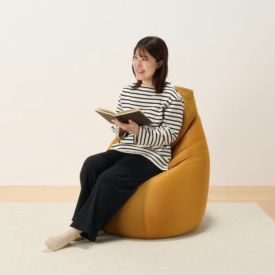 からだにフィットするソファ　長方形　マスタード