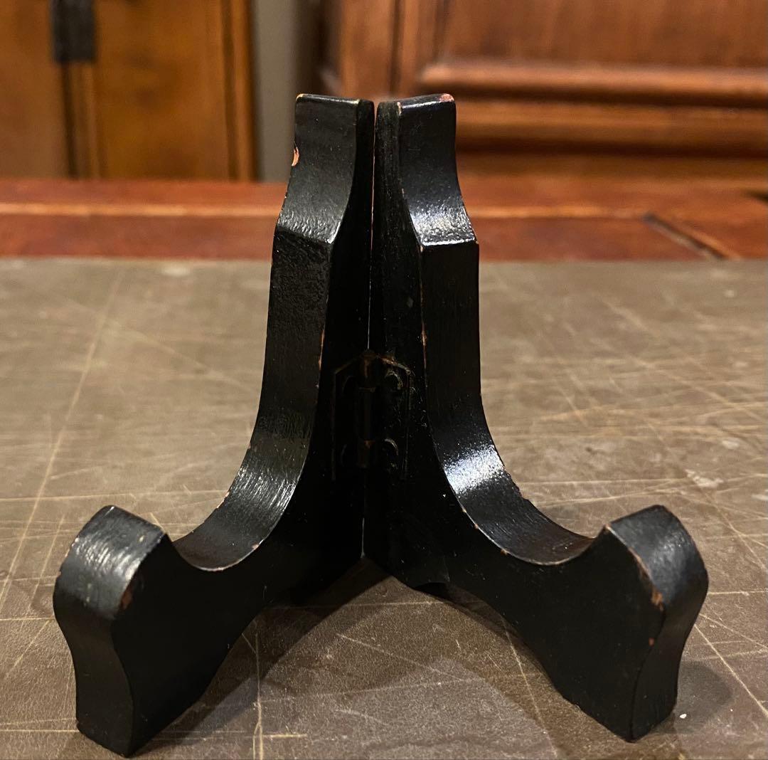 景徳鎮窯染付絵皿　鑑賞台付 ・沈船品　ヴィンテージ　レア ・台湾茶器