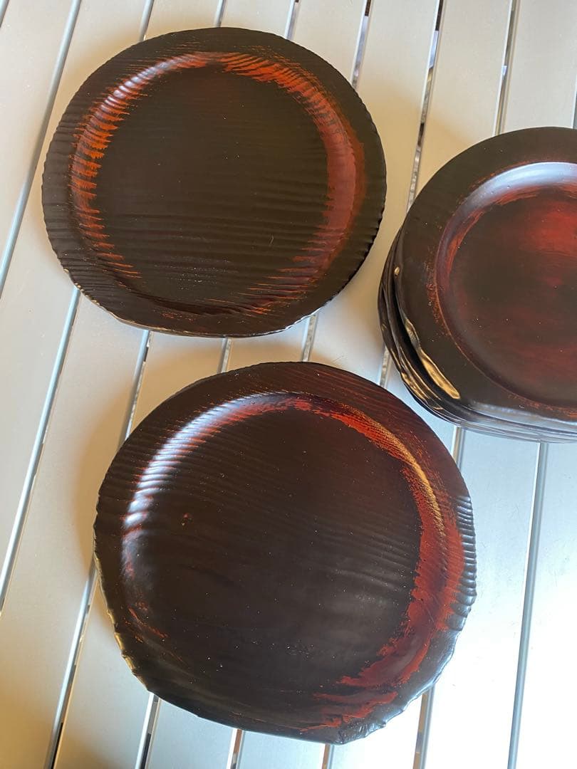 垣内幸彦　康子　銘々皿　漆器　木製皿　和風　伝統工芸　輪島塗　有名作家　中塗漆