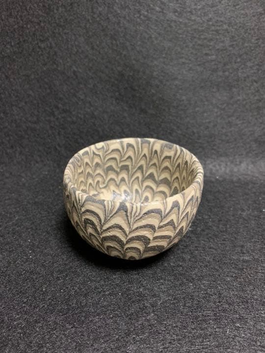 水野双鶴　煉込ぐい呑　伝統模様鶉手