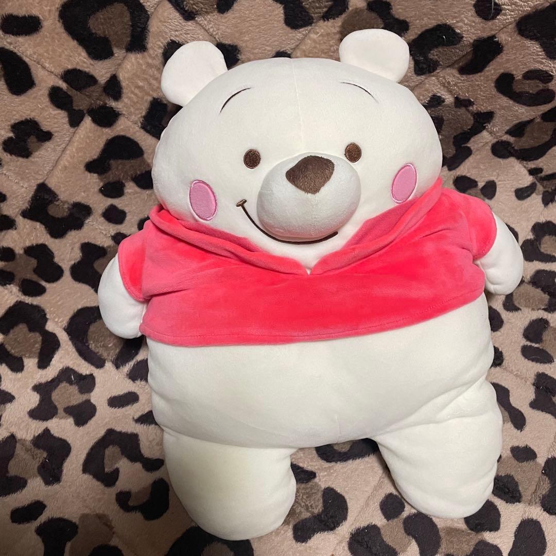 【希少】くまのプーさん Mocchi-Mocchi ぬいぐるみ ホワイト 白