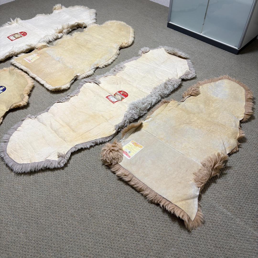 【5点セット】大判 ムートン ラグカーペット 羊毛