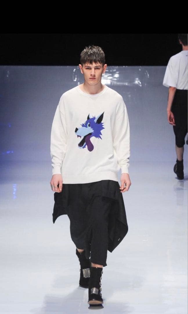 【希少】 15AW KIDILL 狼刺繍ニットセーター