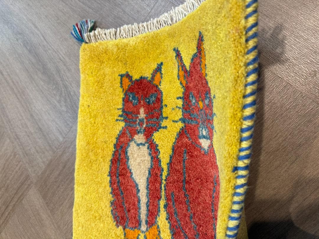 ペルシャギャッベ (ギャベ) チェアマット 40x40cm ギャッベ ラグ