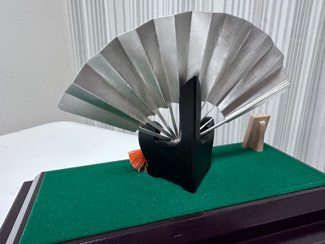 伝統工芸 扇子置物　純銀