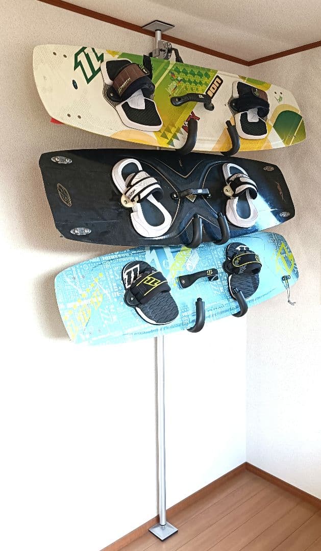 サーフボードラック 突っ張り式 3フック