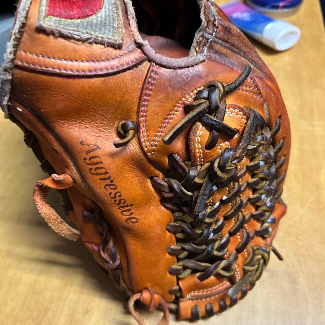 スラッガー硬式野球グローブ 右手用 オレンジ