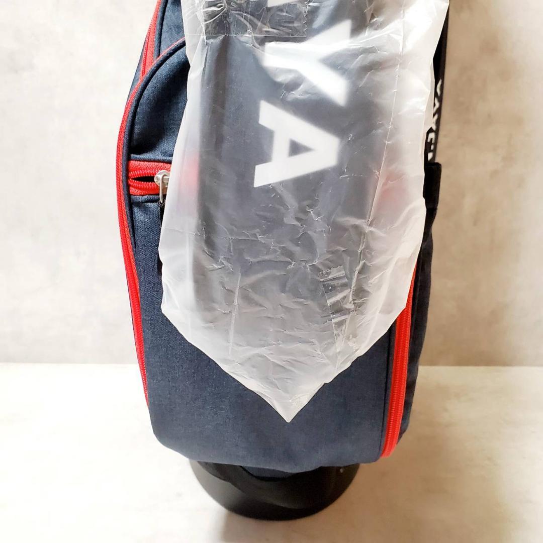 【新品未使用】レザックス スタンド付きキャディバッグ ネイビー ゴルフバッグ