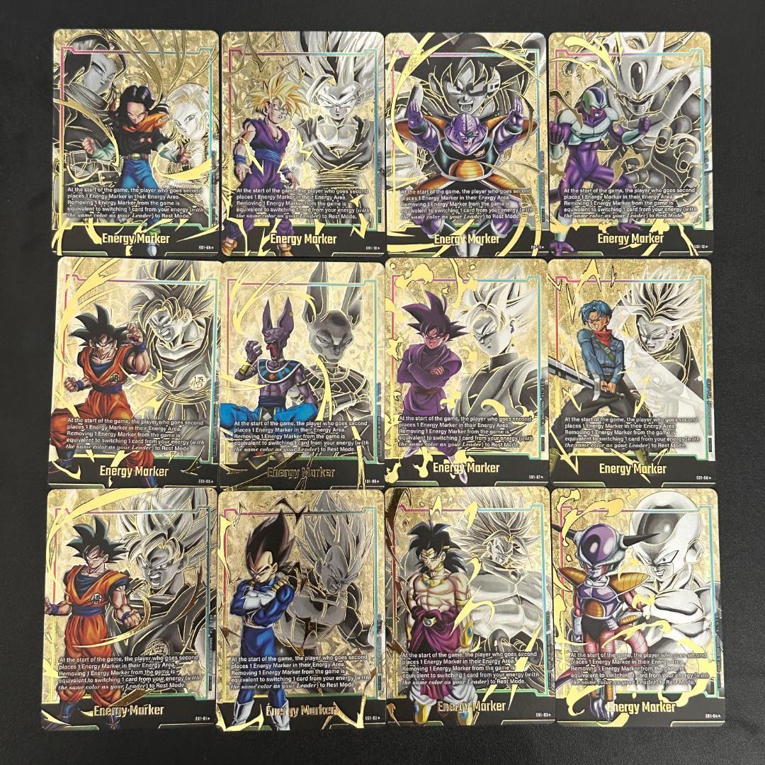 ドラゴンボール 海外 エナジーマーカー フルコンプ12種12枚 パラレル 英語