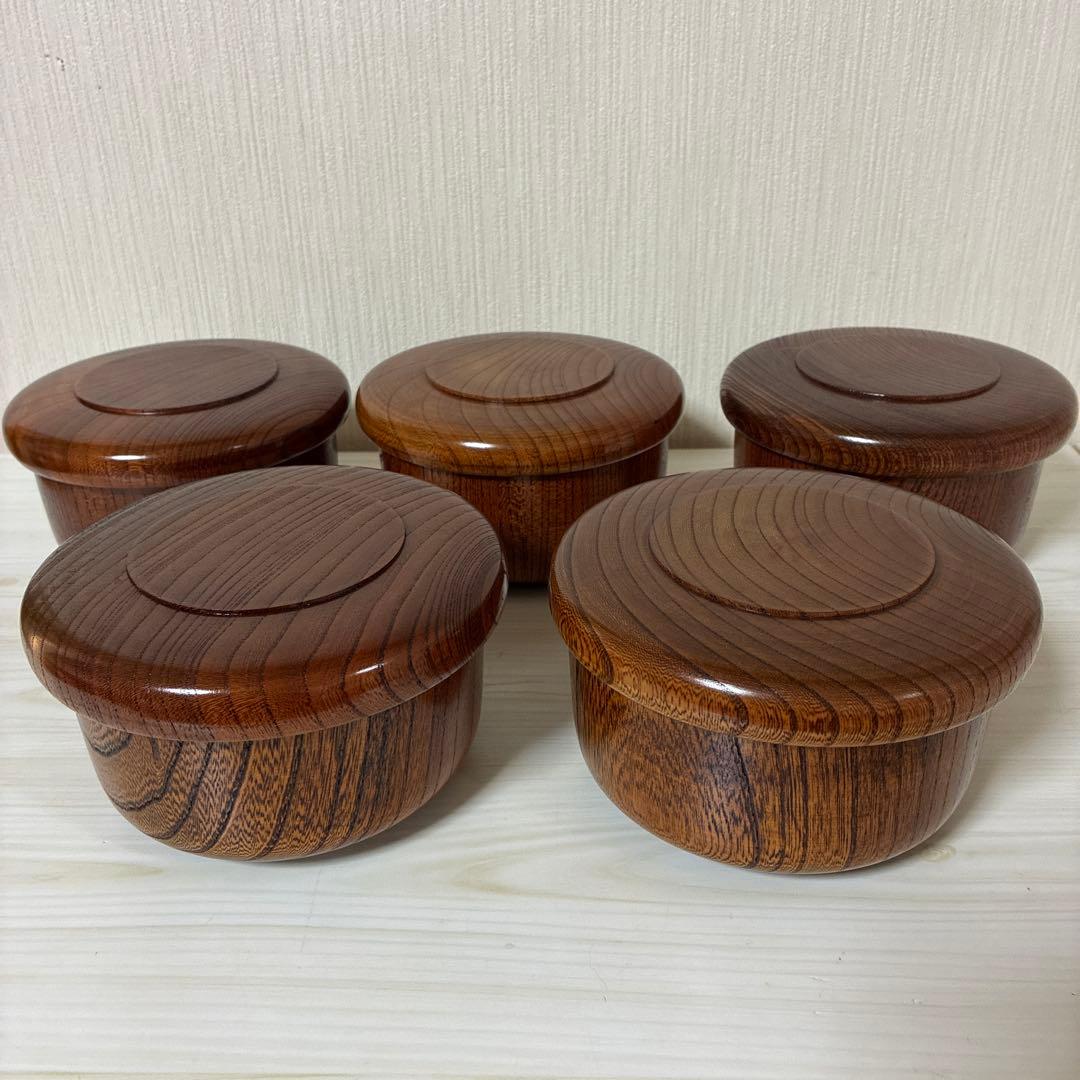 天然木　飯碗　蓋付き　おひつ　漆器