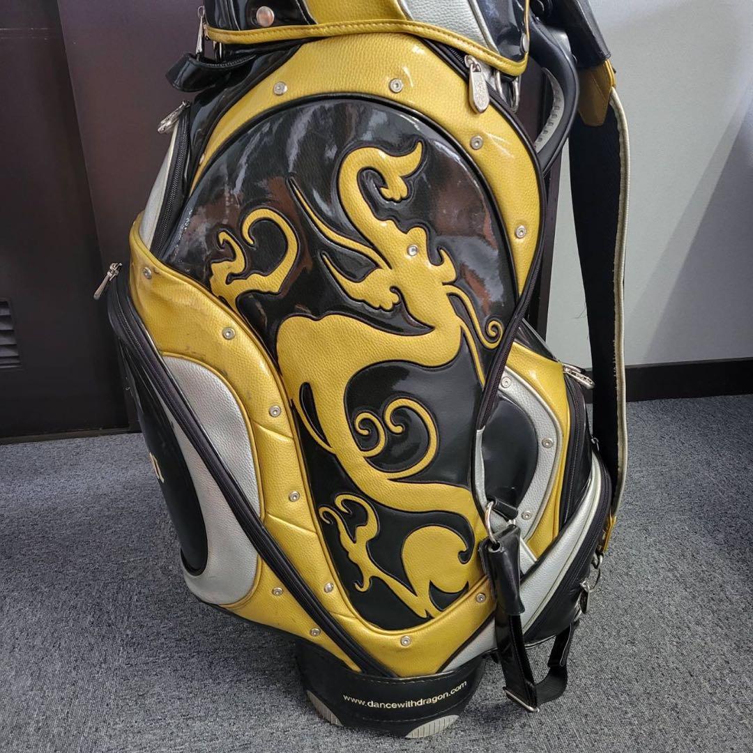 【匿名発送】DANCE WITH DRAGON　ゴルフバッグ　ブラック　イエロー