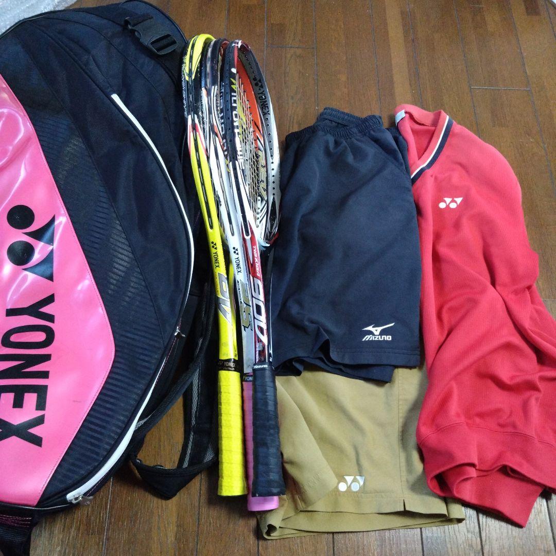 YONEX テニスラケット 3本セット バッグ ハーフパンツ付き