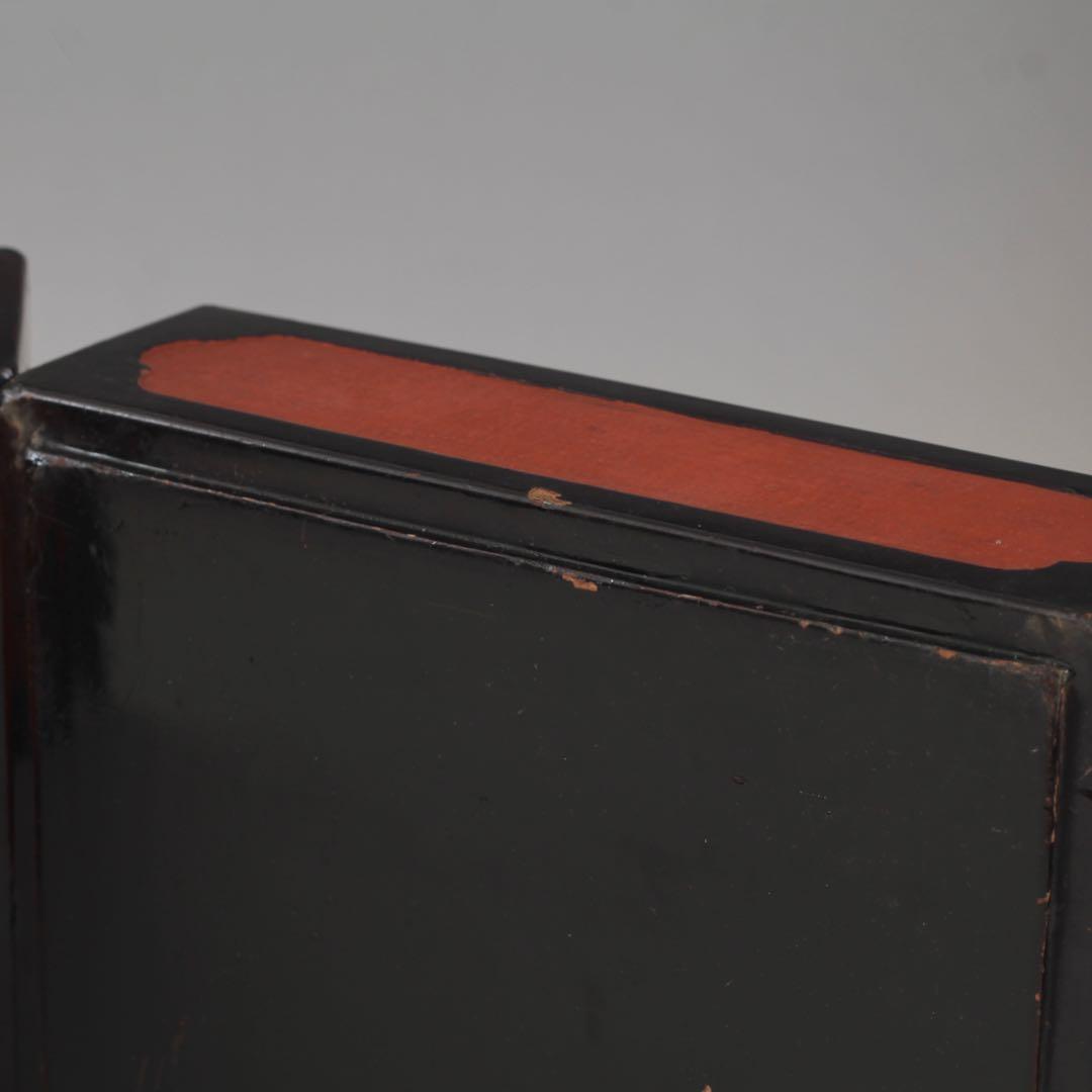 黒/朱 古い 二段重 漆器 古美術 古道具 アンティーク