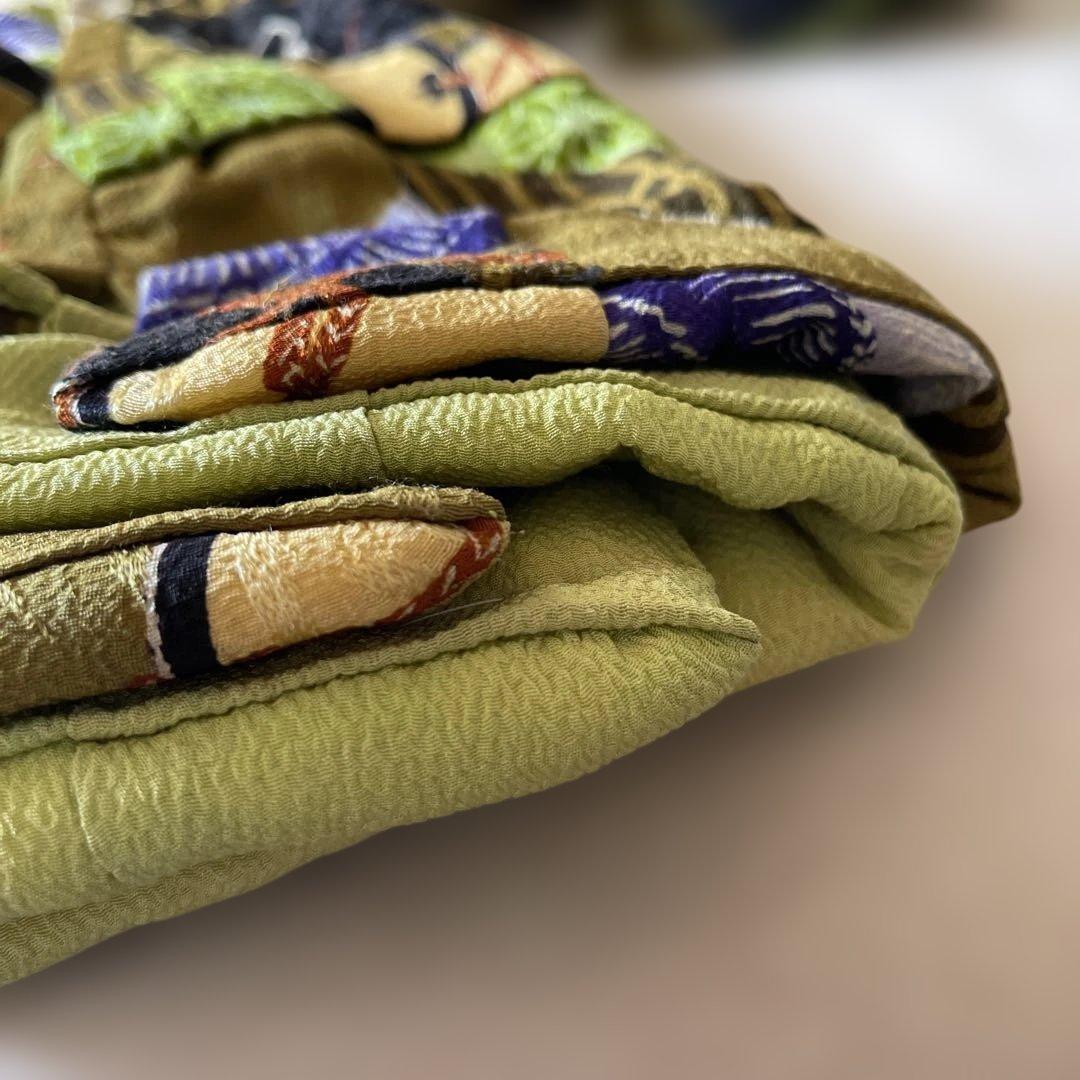 古布　紋縮緬　2枚重ね　人形の着物　13号　103105