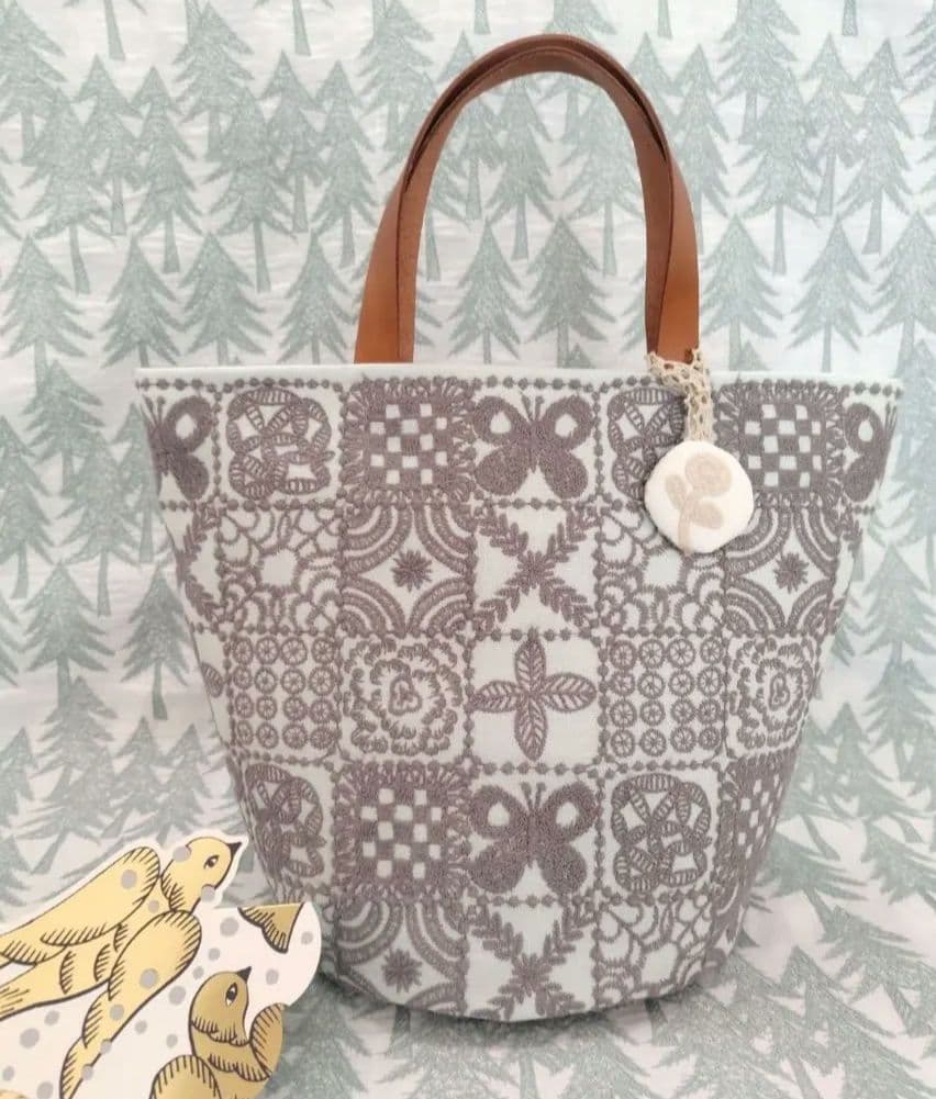 ミナペルホネン　forest tileパッチワークバケツバッグ·*♪