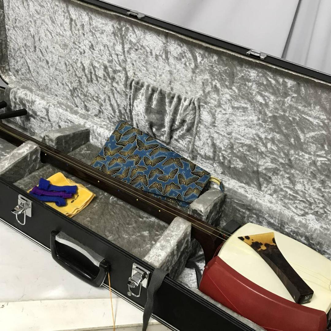 海宝堂 三味線 バチ 鼈甲 撥 糸巻 銅掛 ハードケース ソフトケース 付属品