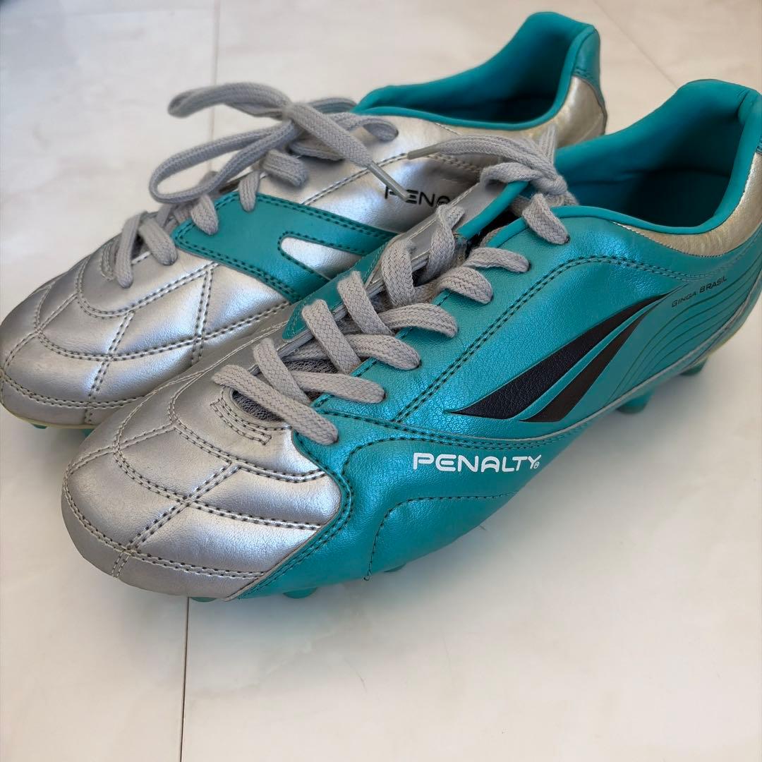 PENALTY サッカーシューズ・スパイク シルバー/ターコイズ