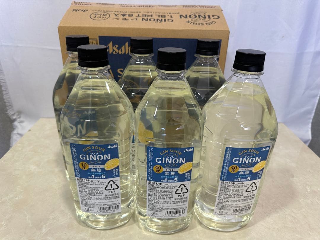 3. アサヒGINON ジノン 無糖 レモン 1.8Lペット×6本入り 40％