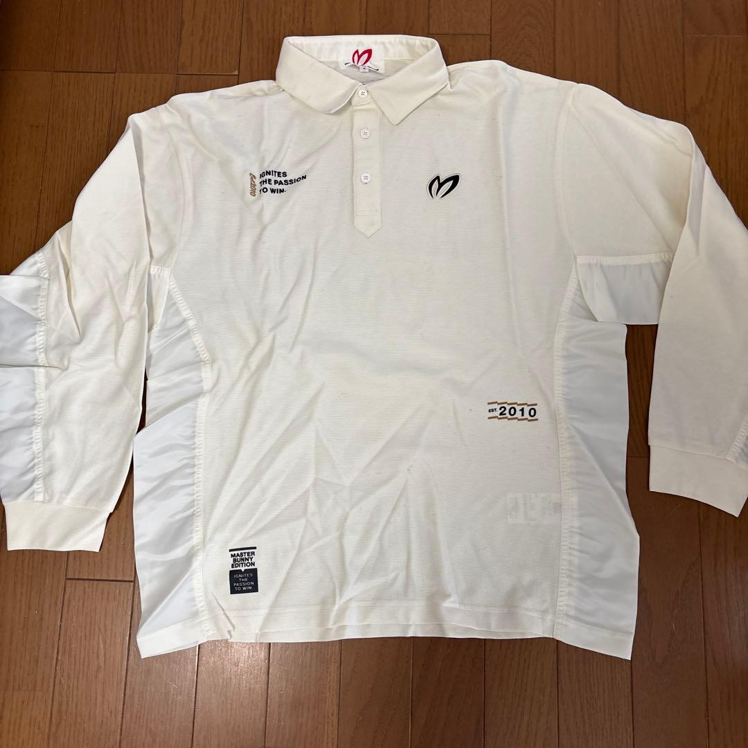 マスターバニー、長袖ポロシャツ ホワイト