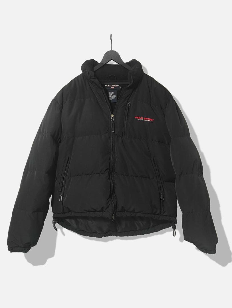 極美品 90s POLO SPORT ポロスポーツ 刺繍ロゴ ダウンJKT 黒