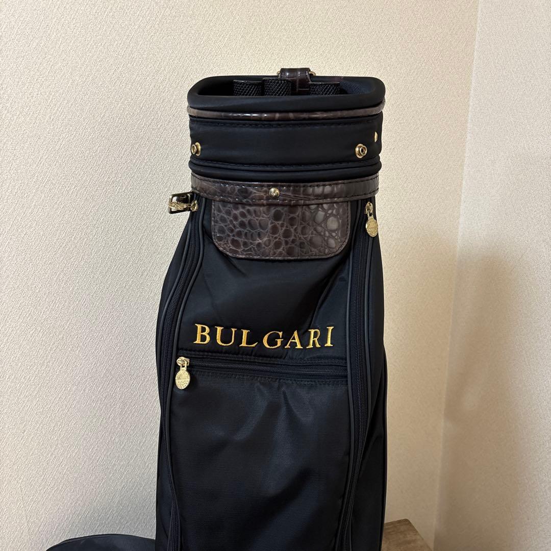 ブルガリ　ゴルフ　キャディバッグ　ヴィンテージ 旧ロゴ×刺繍　希少　クロコ型押