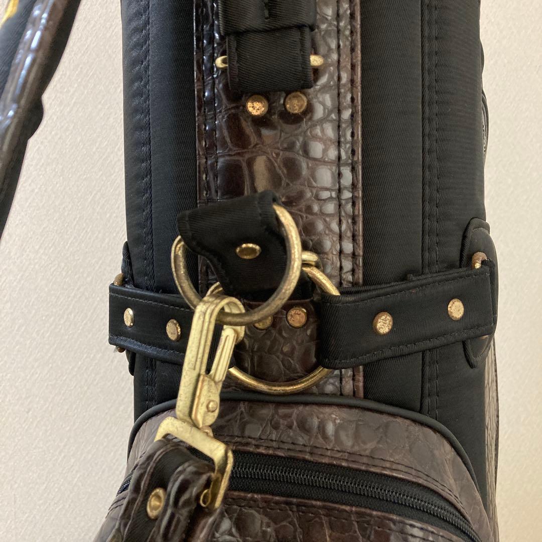 ブルガリ　ゴルフ　キャディバッグ　ヴィンテージ 旧ロゴ×刺繍　希少　クロコ型押