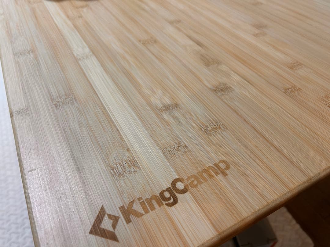 KingCamp 折りたたみテーブル 竹製 120×80 高さ調整 キャンプ