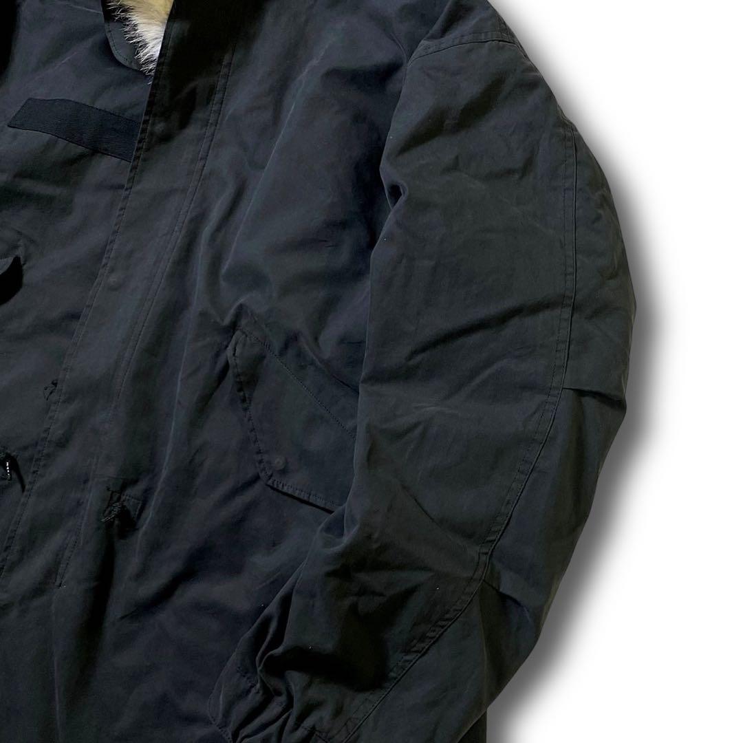 M ビームス 裏地キルティング ビッグシルエット 2way モッズコート 黒