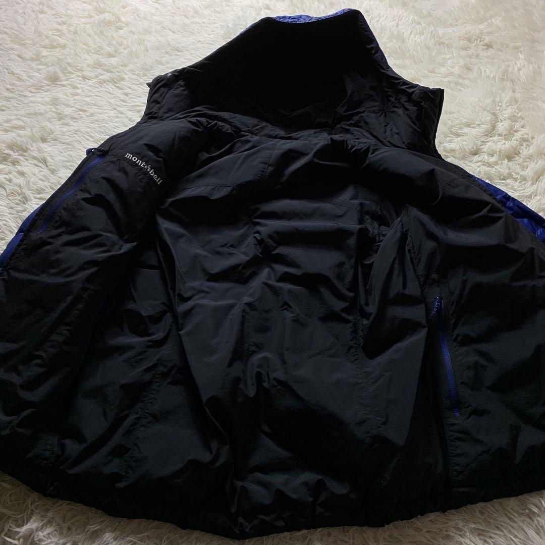 お*具様 美品■モンベル ダウンジャケット リバーシブル ブルー　1101492