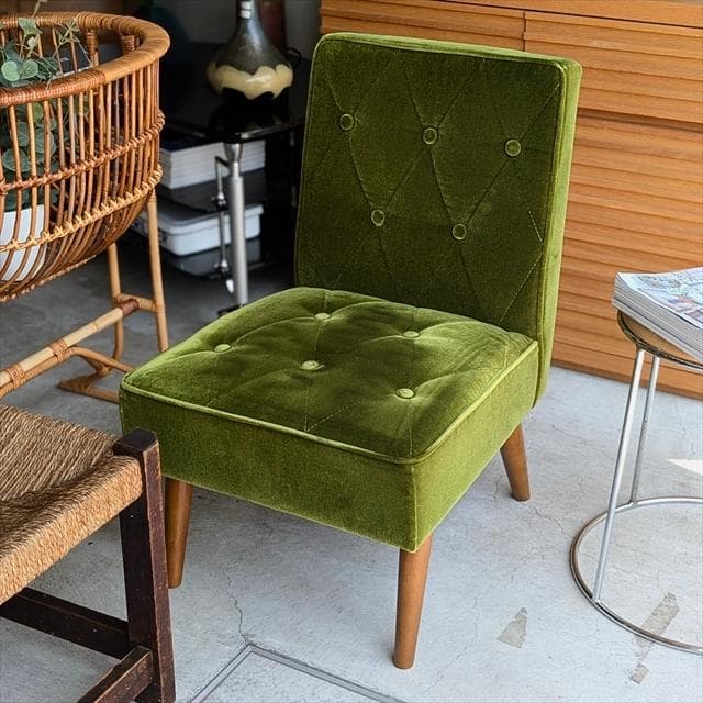 カリモク60 カフェチェア モケットグリーン