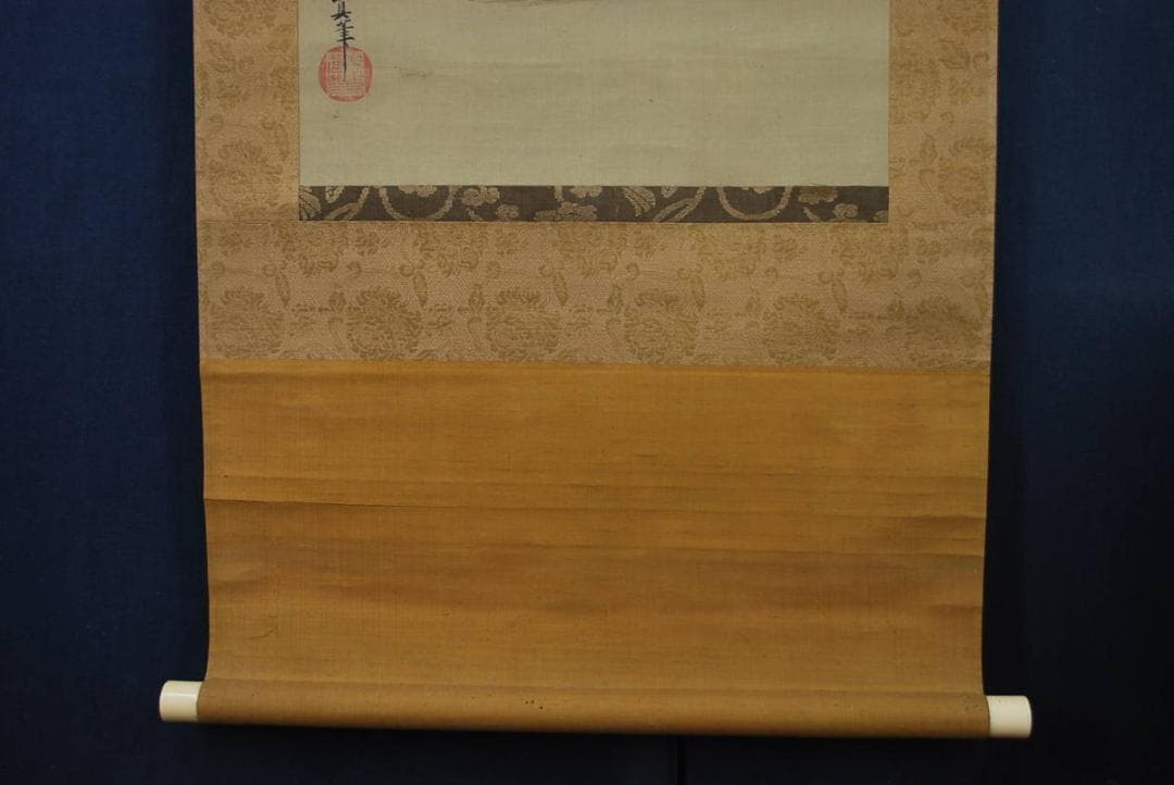 【真作】狩野安信/山湖図/山湖漁舟図/掛軸/名家伝来/K-339 J