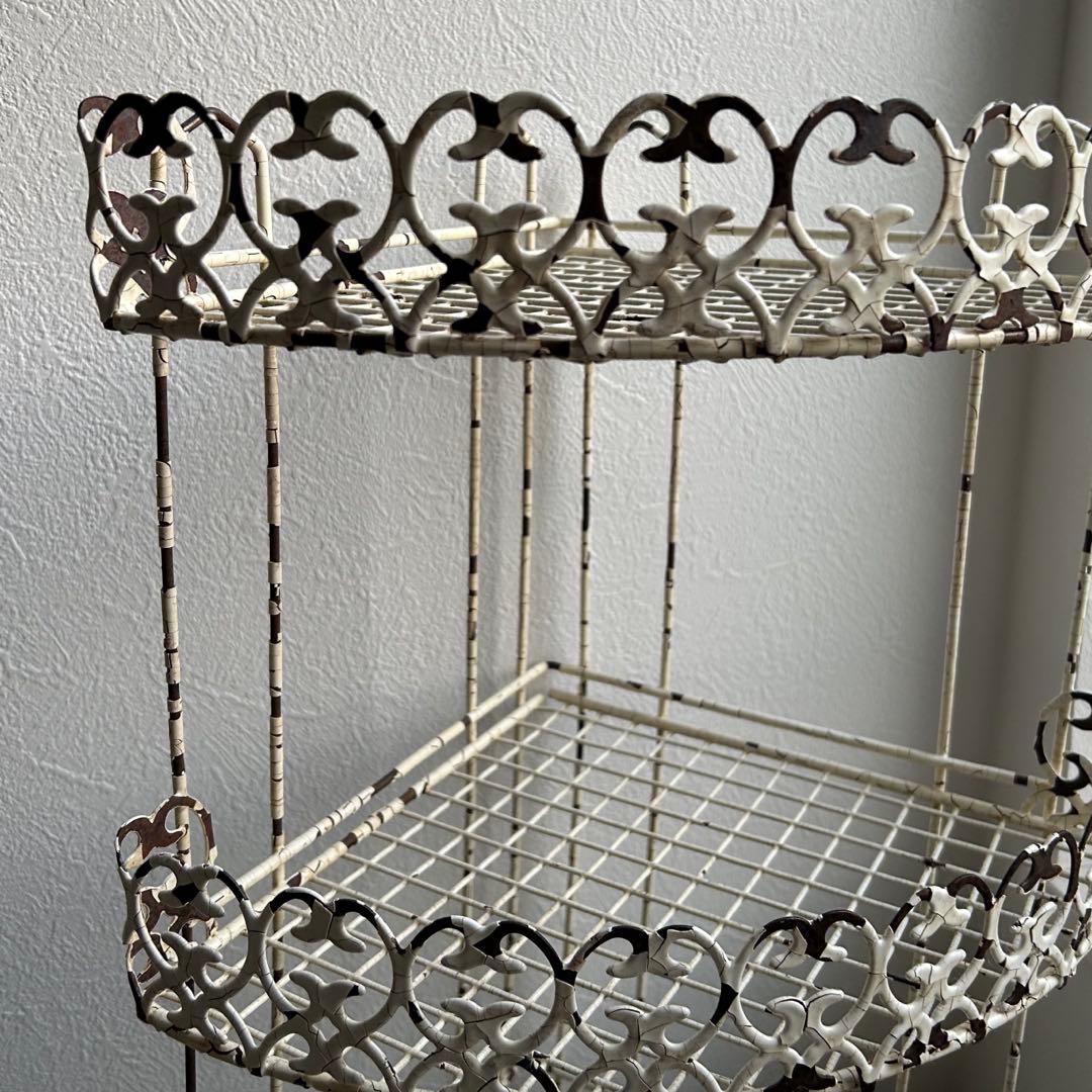 フランスアンティーク　ラック　アイアンラック　ワイヤーラック