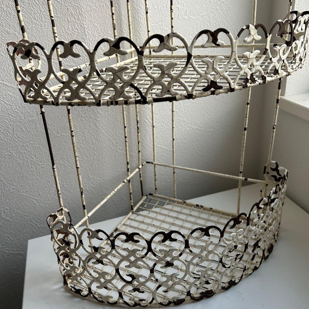 フランスアンティーク　ラック　アイアンラック　ワイヤーラック